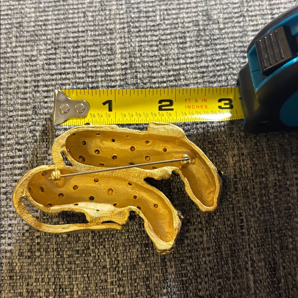 Vintage Gold Leopards Large Brooch Pin with Rhinestone Encrusted - Picture 4 of 7